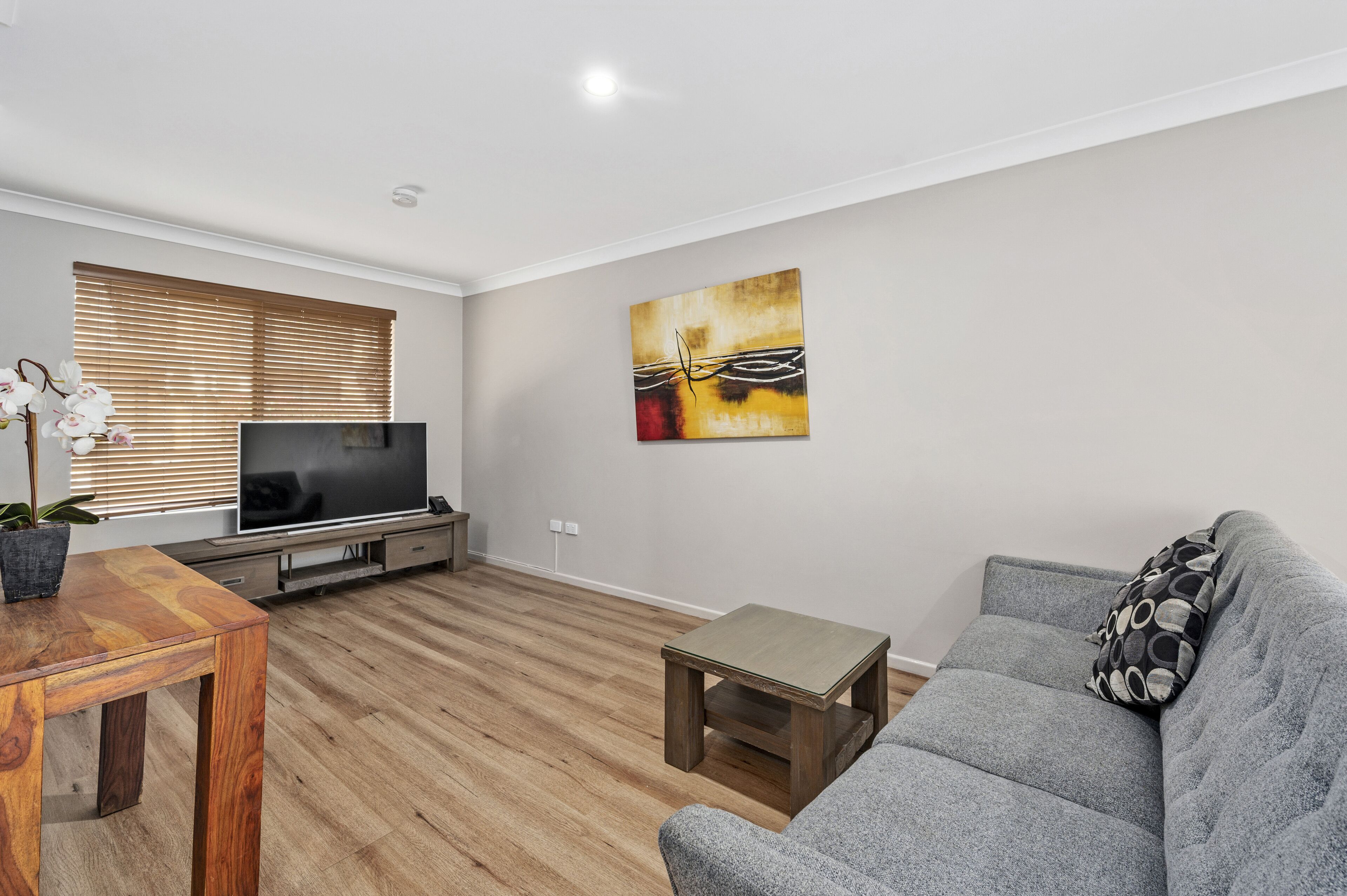 three bedroom apartment - one queen, one double & two single beds | living area | 50-inch lcd tv with digital channels, tv, streaming services