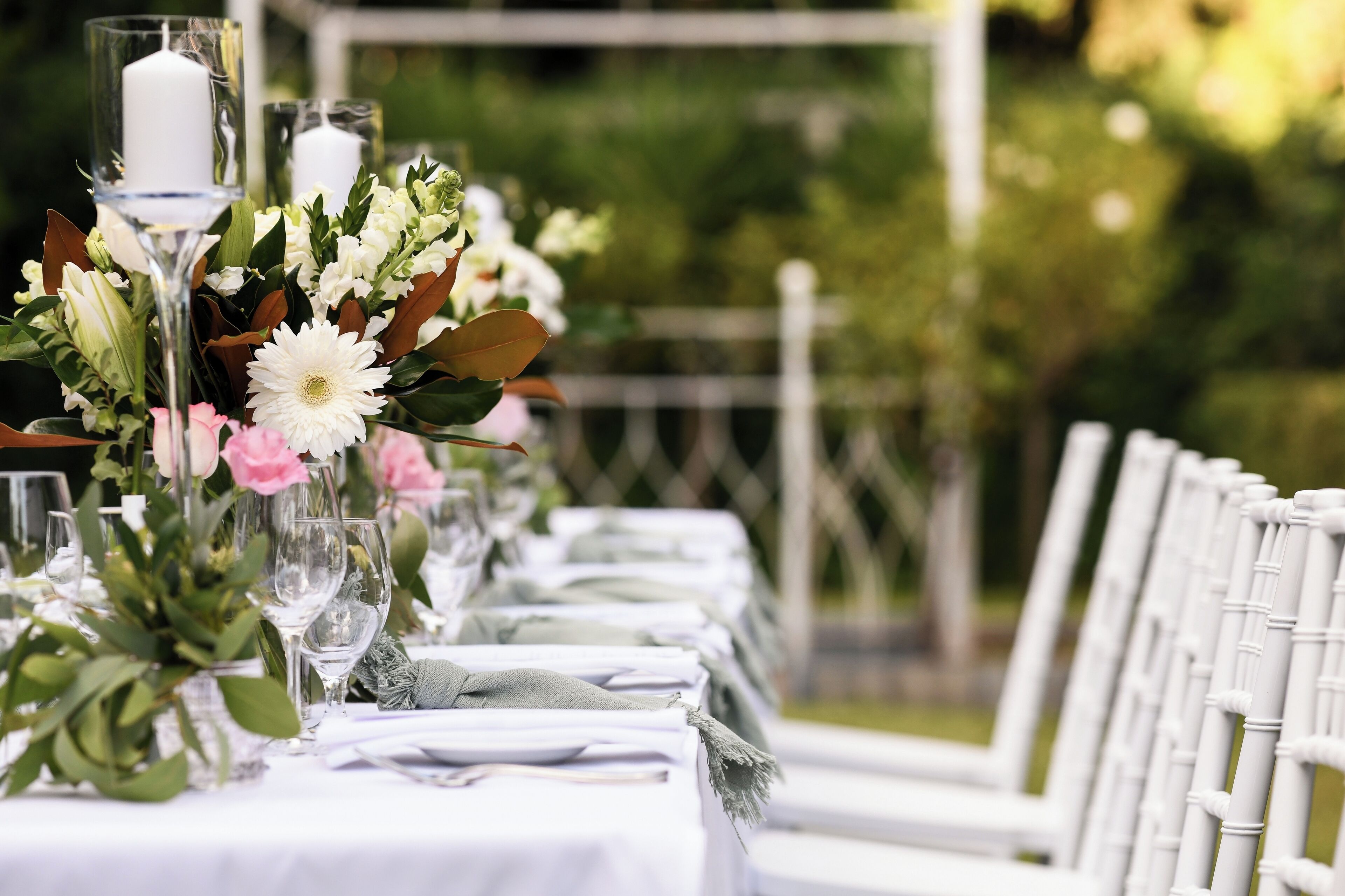 outdoor banquet area