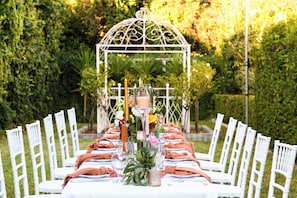 Outdoor banquet area