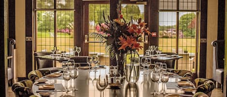 Breakfast, lunch, dinner served; Modern European cuisine, garden views