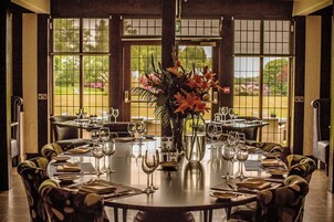 Breakfast, lunch, dinner served; Modern European cuisine, garden views 