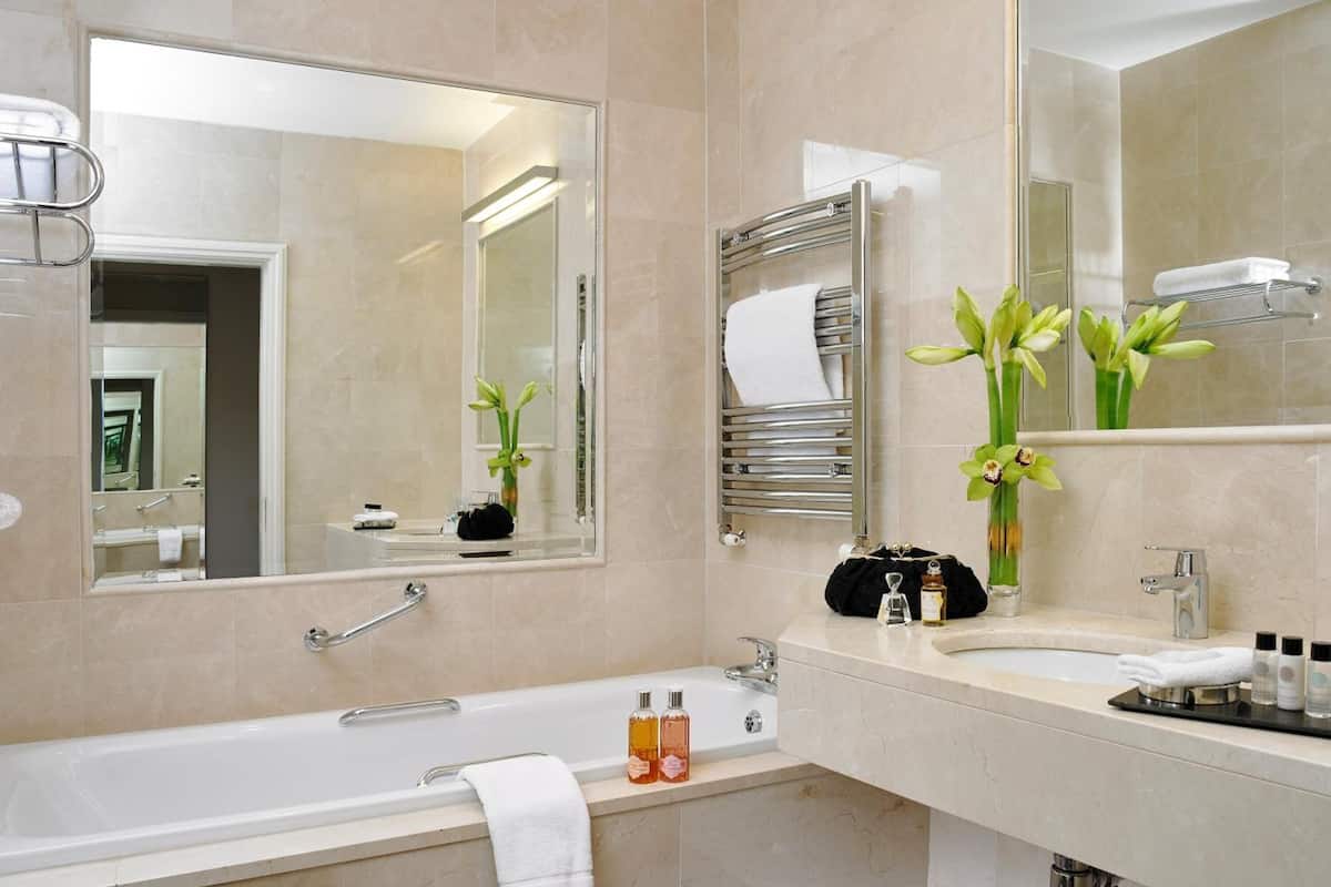 free toiletries, hair dryer, towels