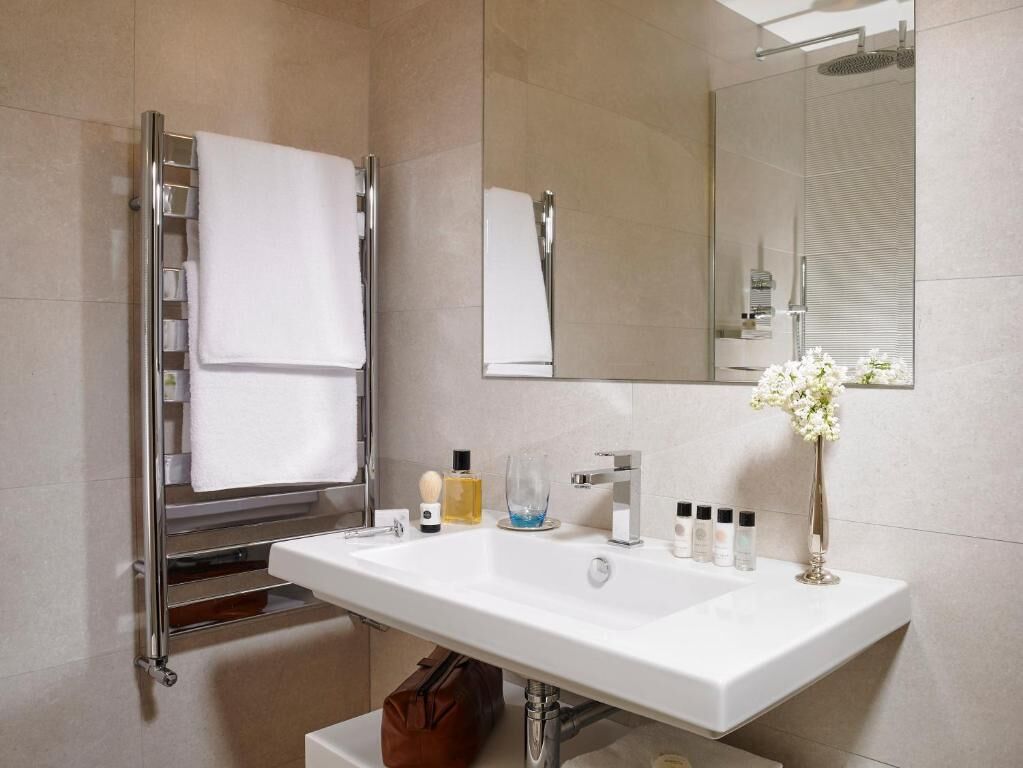 free toiletries, hair dryer, towels