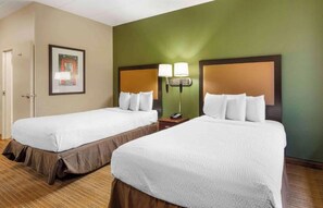 Room, 2 Queen Beds, Mobility Accessible, Non Smoking (Kitchen, Roll-In Shower) | Desk, iron/ironing board, free WiFi, bed sheets - Studio 6 Corporate Extended Stay Chicago Lisle IL (Lisle)
