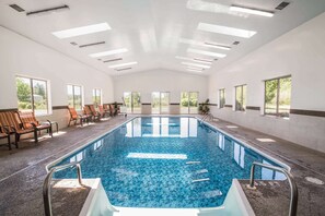 Indoor pool, open 7:00 AM to 10:00 PM, sun loungers