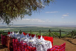 Outdoor banquet area