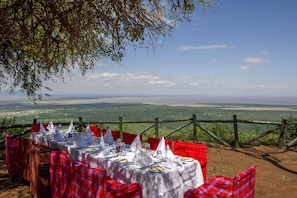 Outdoor banquet area