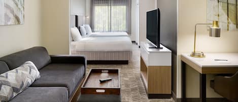 52-inch flat-screen TV with cable channels, TV