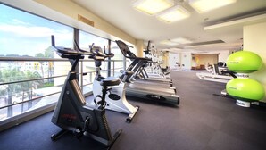 A gym with treadmills, ellipticals, and Reebok fitness balls. - Stamford Plaza Sydney Airport Hotel & Conference Centre (Sydney)