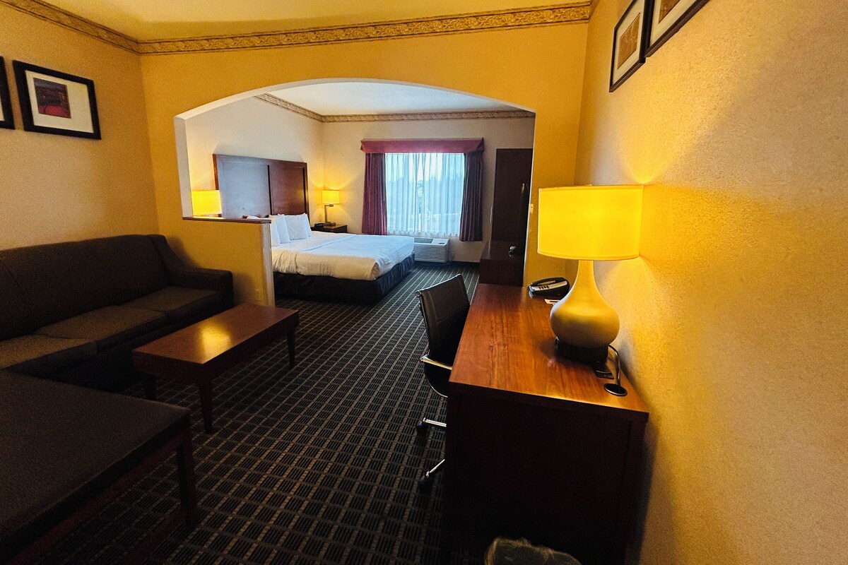 Room, 1 King Bed, Non Smoking | 1 bedroom, premium bedding, desk, iron/ironing board