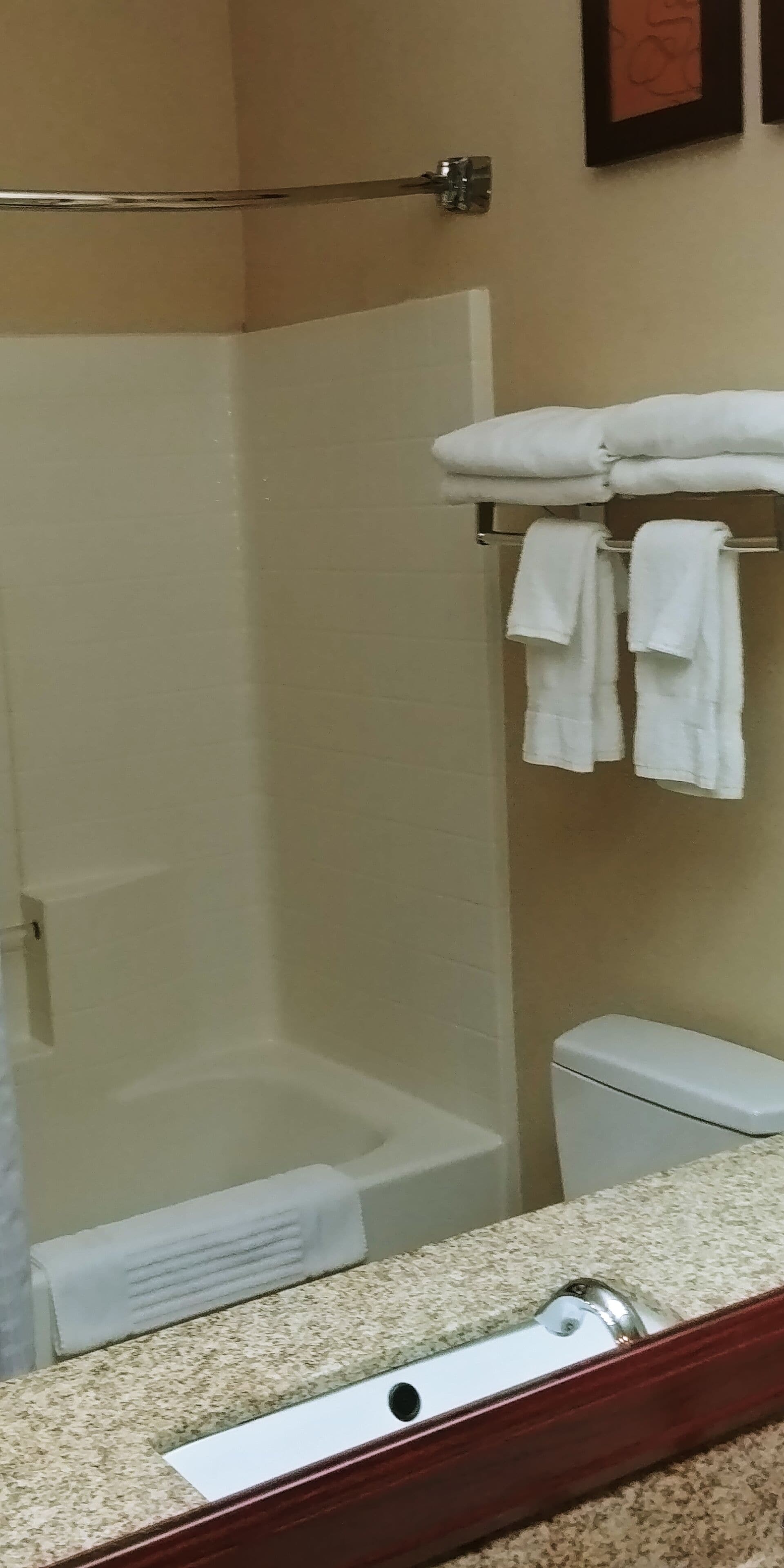 free toiletries, hair dryer, towels