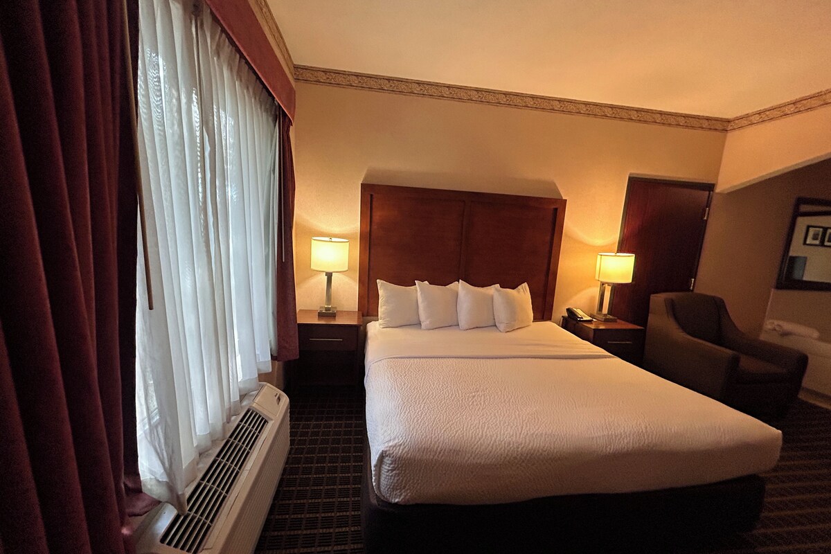 Room, 1 King Bed, Accessible, Non Smoking | 1 bedroom, premium bedding, desk, iron/ironing board