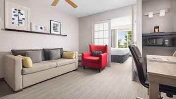 Blackout drapes, iron/ironing board, free cribs/infant beds