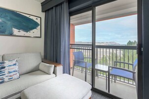 Room, 1 King Bed with Sofa bed, Balcony | Desk, blackout drapes, iron/ironing board, free cribs/infant beds