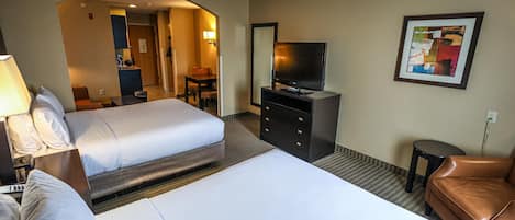 Suite, 2 Queen Beds, Non Smoking, Refrigerator & Microwave (with Sofabed) | Desk, blackout drapes, iron/ironing board, rollaway beds