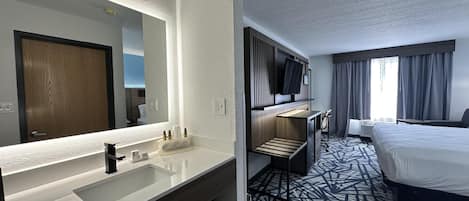 Suite, 1 King Bed, Non Smoking, Refrigerator & Microwave (with Sofabed) | Desk, blackout drapes, iron/ironing board, rollaway beds