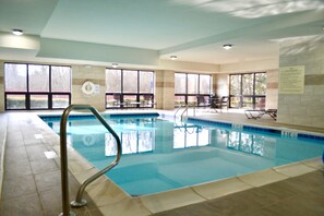 Indoor pool, open 7:00 AM to 10:00 PM, sun loungers