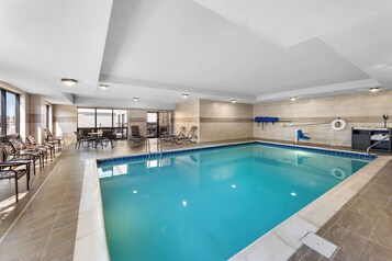 Indoor pool, open 7:00 AM to 10:00 PM, sun loungers