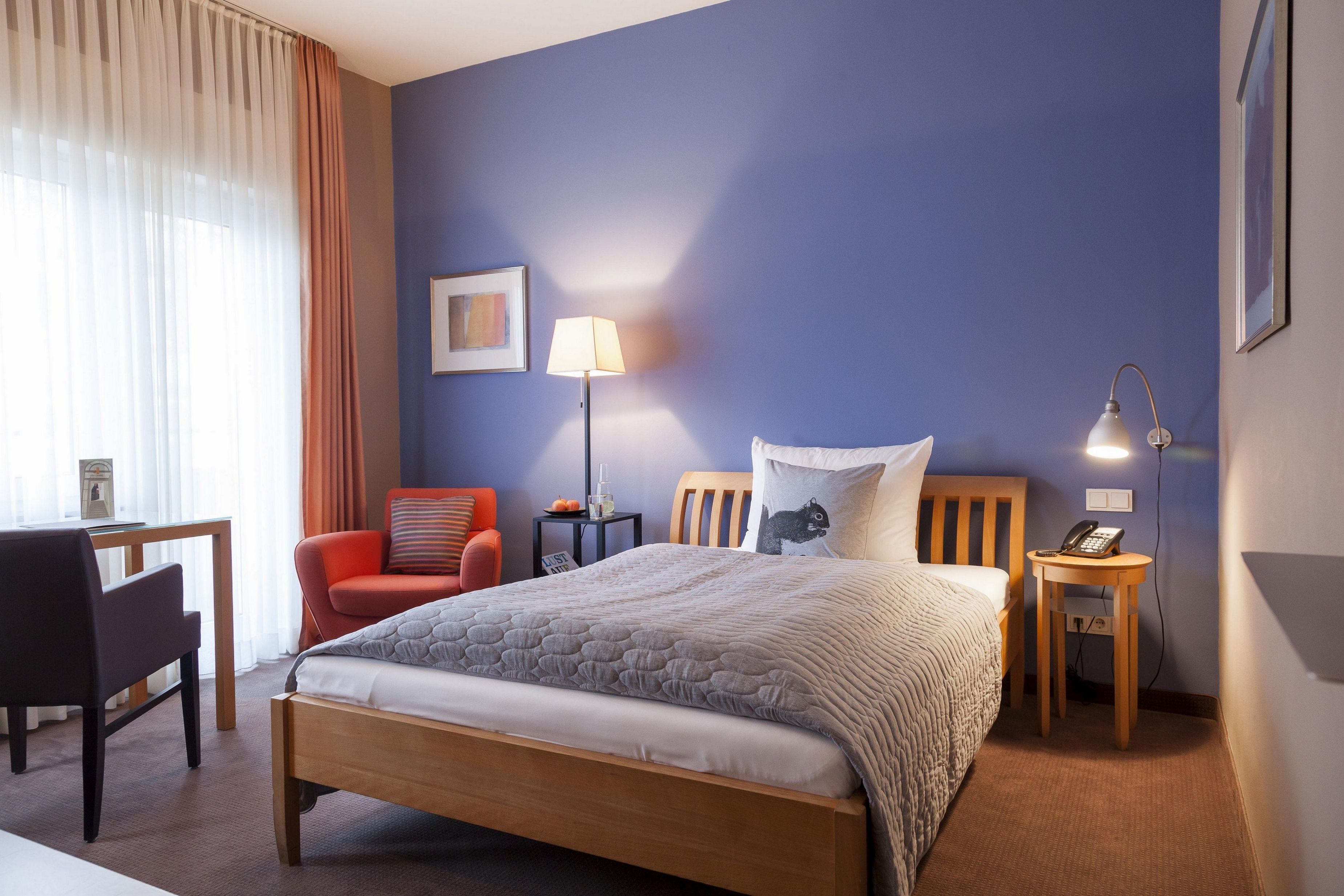 hypo-allergenic bedding, individually decorated, desk