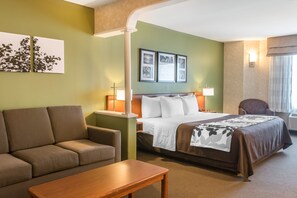 Suite, 1 King Bed, Jetted Tub | In-room safe, iron/ironing board, travel crib, rollaway beds - Sleep Inn & Suites Oregon - Toledo (Oregon)