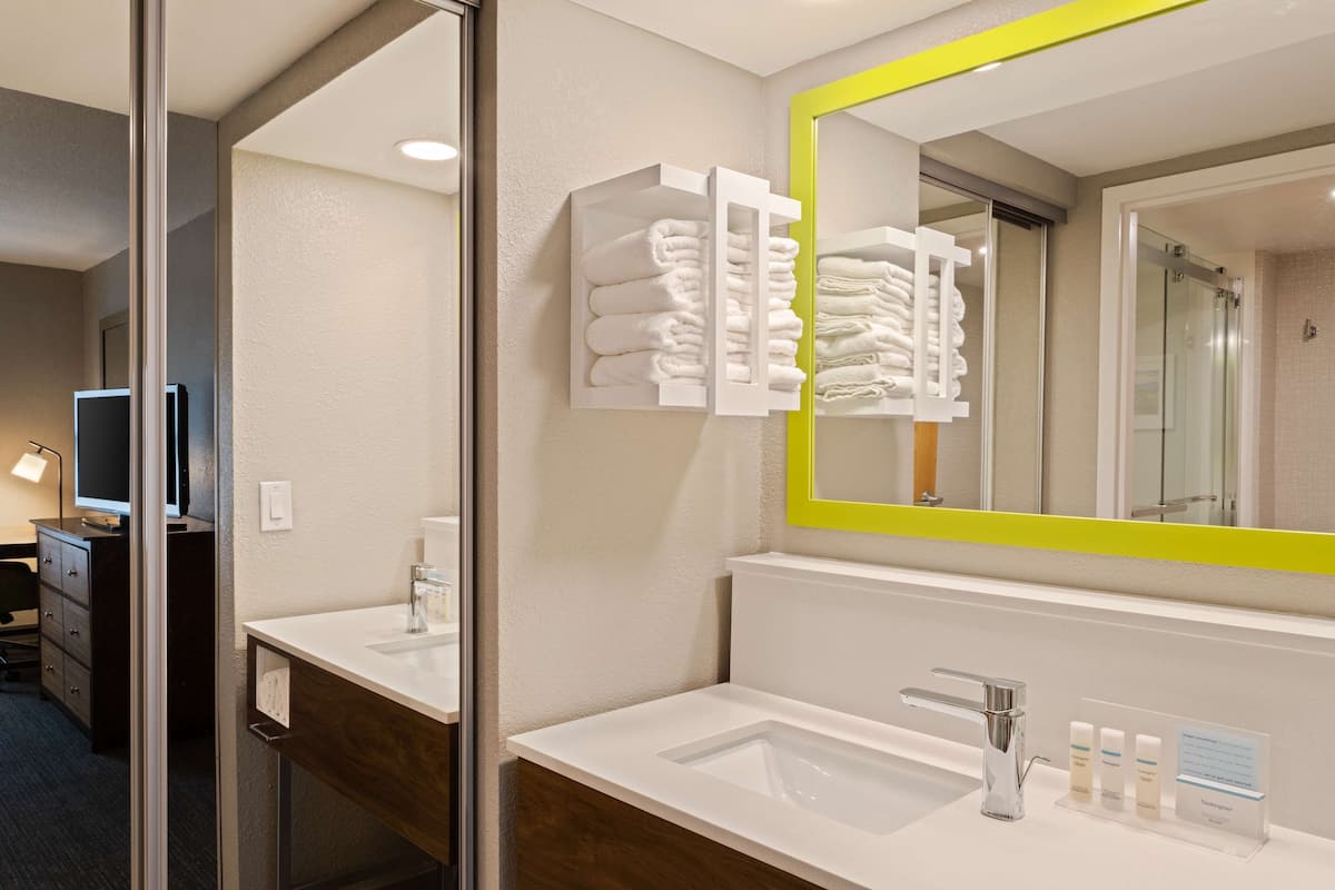 free toiletries, hair dryer, towels, soap