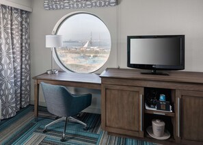 Premium bedding, pillow-top beds, desk, laptop workspace