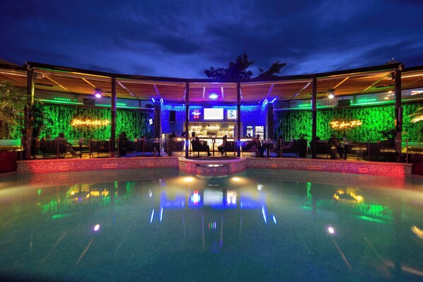 Poolside views, open daily