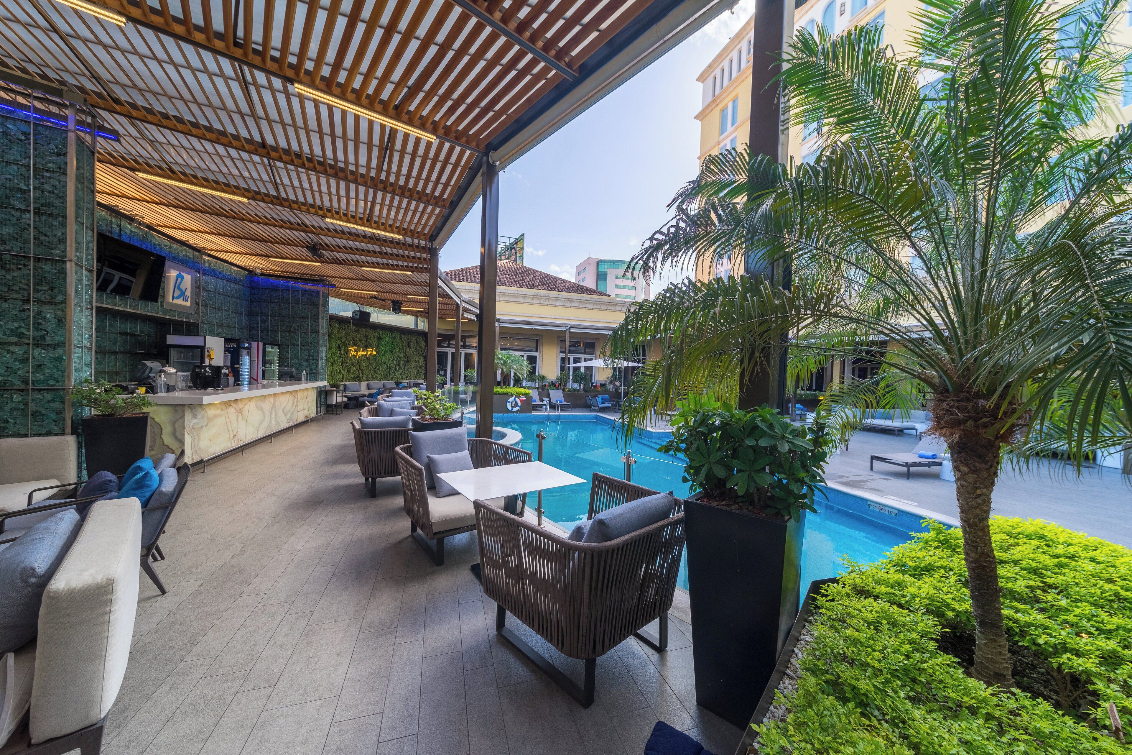 poolside views, open daily