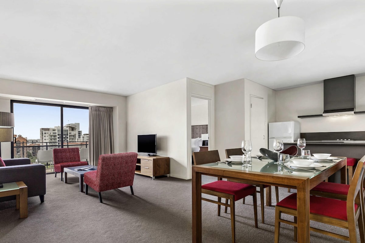 Two Bedroom One Bathroom Apartment with Balcony, non-smoking | In-room safe, desk, laptop workspace, blackout drapes