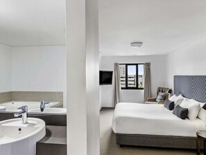 Shower, eco-friendly toiletries, hair dryer, towels