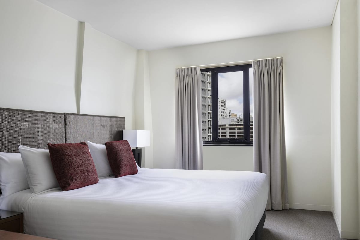 In-room safe, desk, laptop workspace, blackout drapes