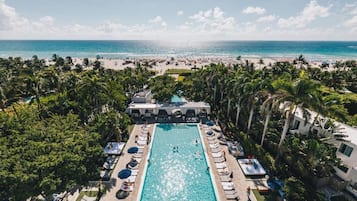 2 outdoor pools, pool umbrellas, sun loungers