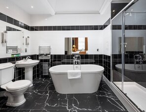 Free toiletries, hair dryer, towels