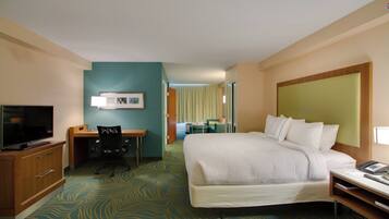 Studio, 1 King Bed with Sofa bed | Premium bedding, desk, laptop workspace, blackout drapes