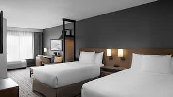 Premium bedding, down duvets, pillow-top beds, desk