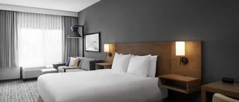 Chambre, 1 trÚs grand lit, accessible aux personnes à mobilité réduite, baignoire