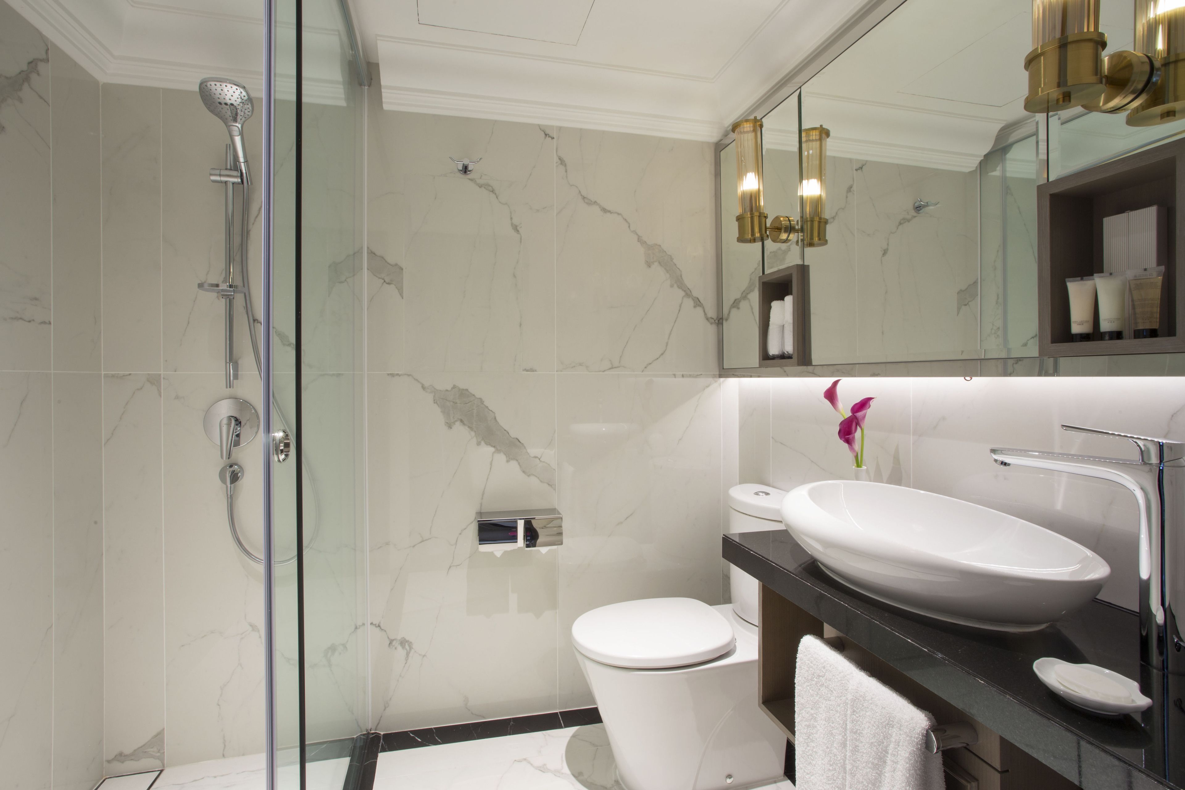 free toiletries, hair dryer, bathrobes, slippers