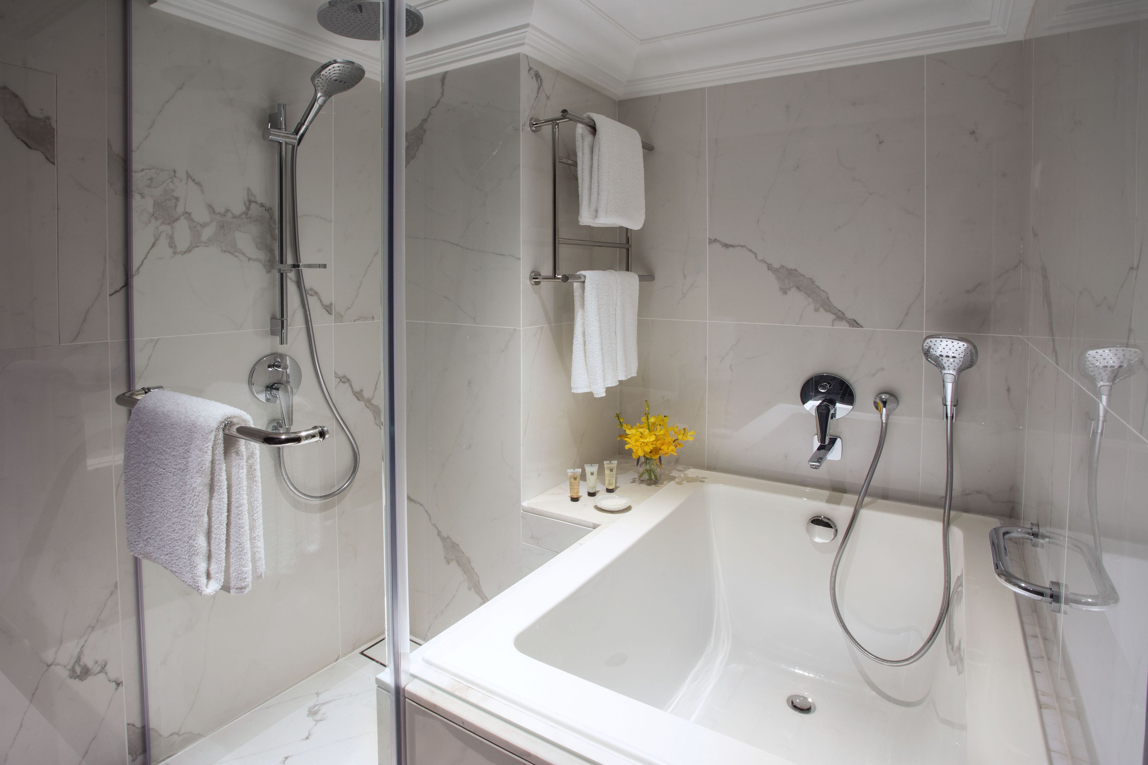 free toiletries, hair dryer, bathrobes, slippers