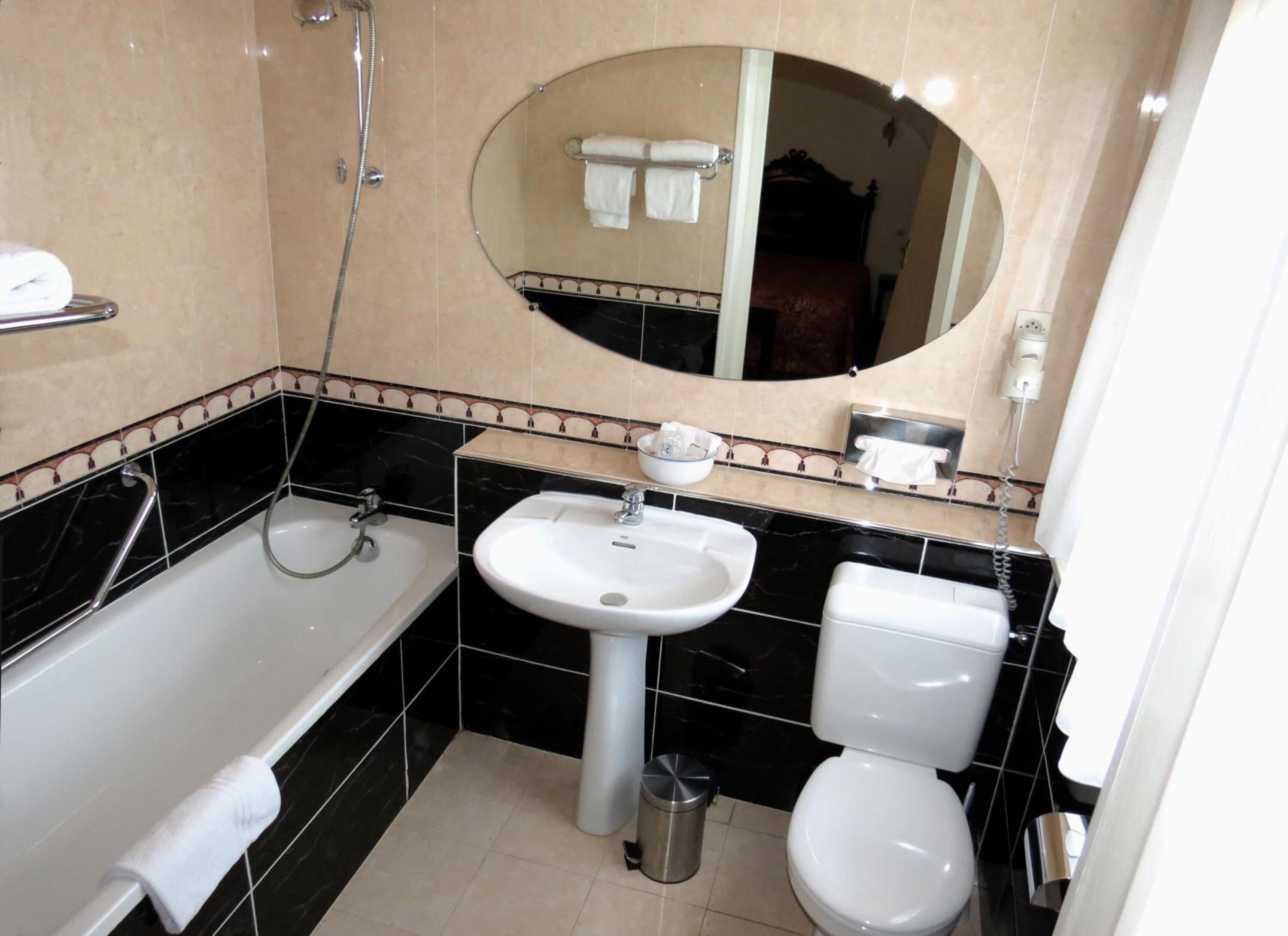 free toiletries, hair dryer, towels