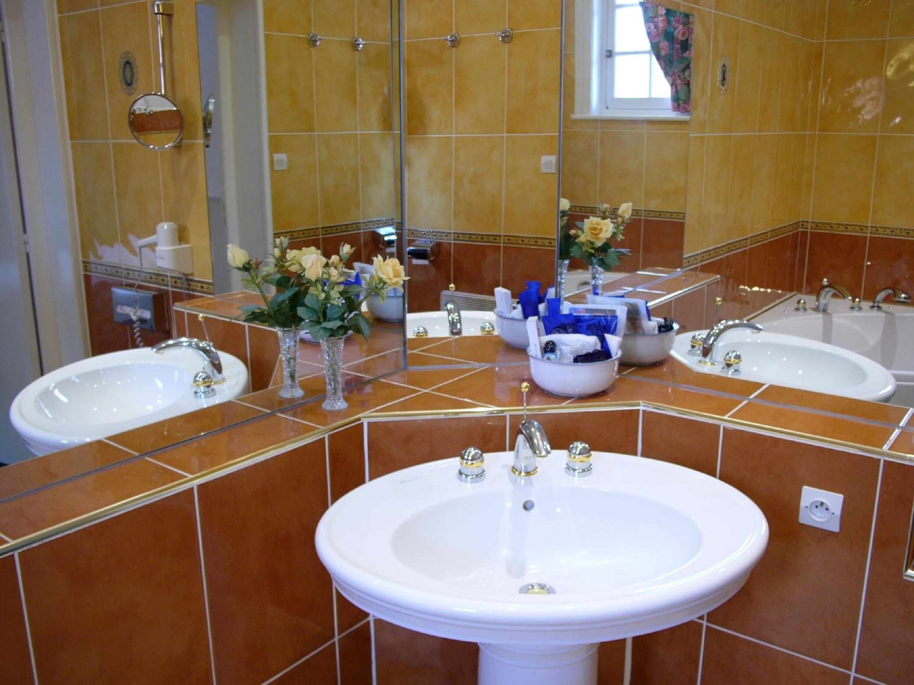 free toiletries, hair dryer, towels