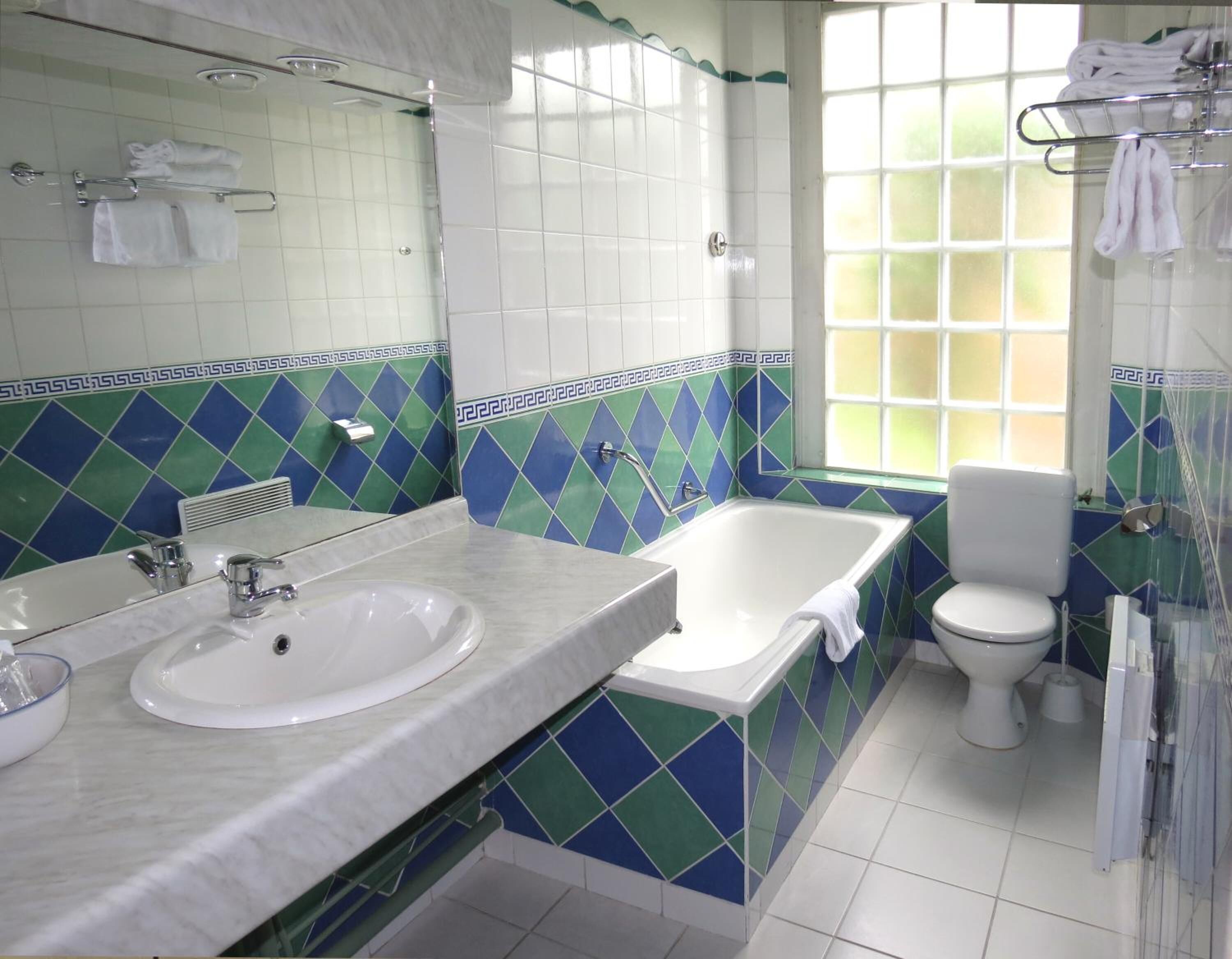 free toiletries, hair dryer, towels