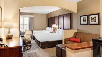 Premium bedding, pillowtop beds, in-room safe, desk