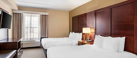 Premium bedding, pillow-top beds, in-room safe, desk