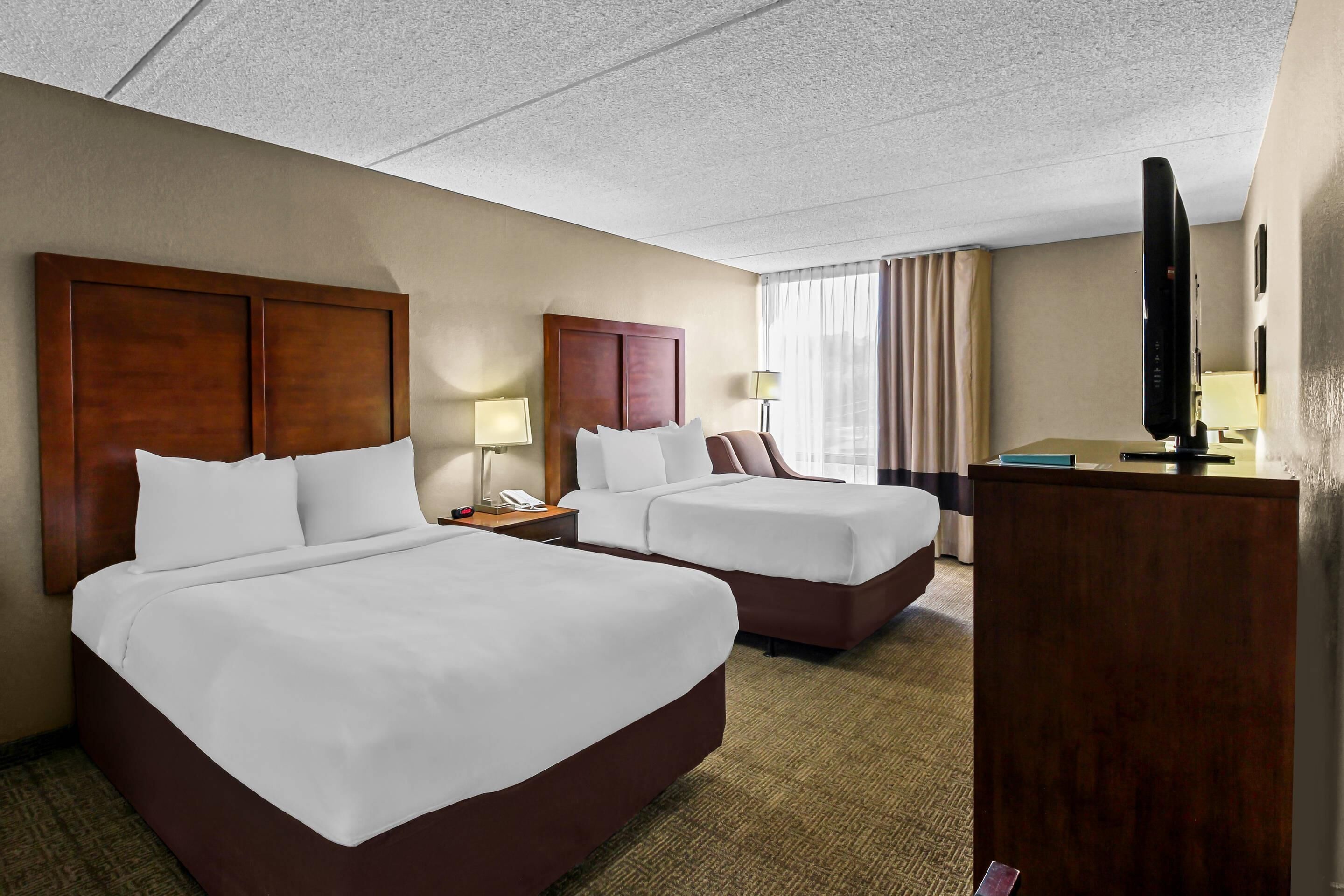 standard double room, 2 double beds, non smoking | desk, laptop workspace, blackout curtains, soundproofing