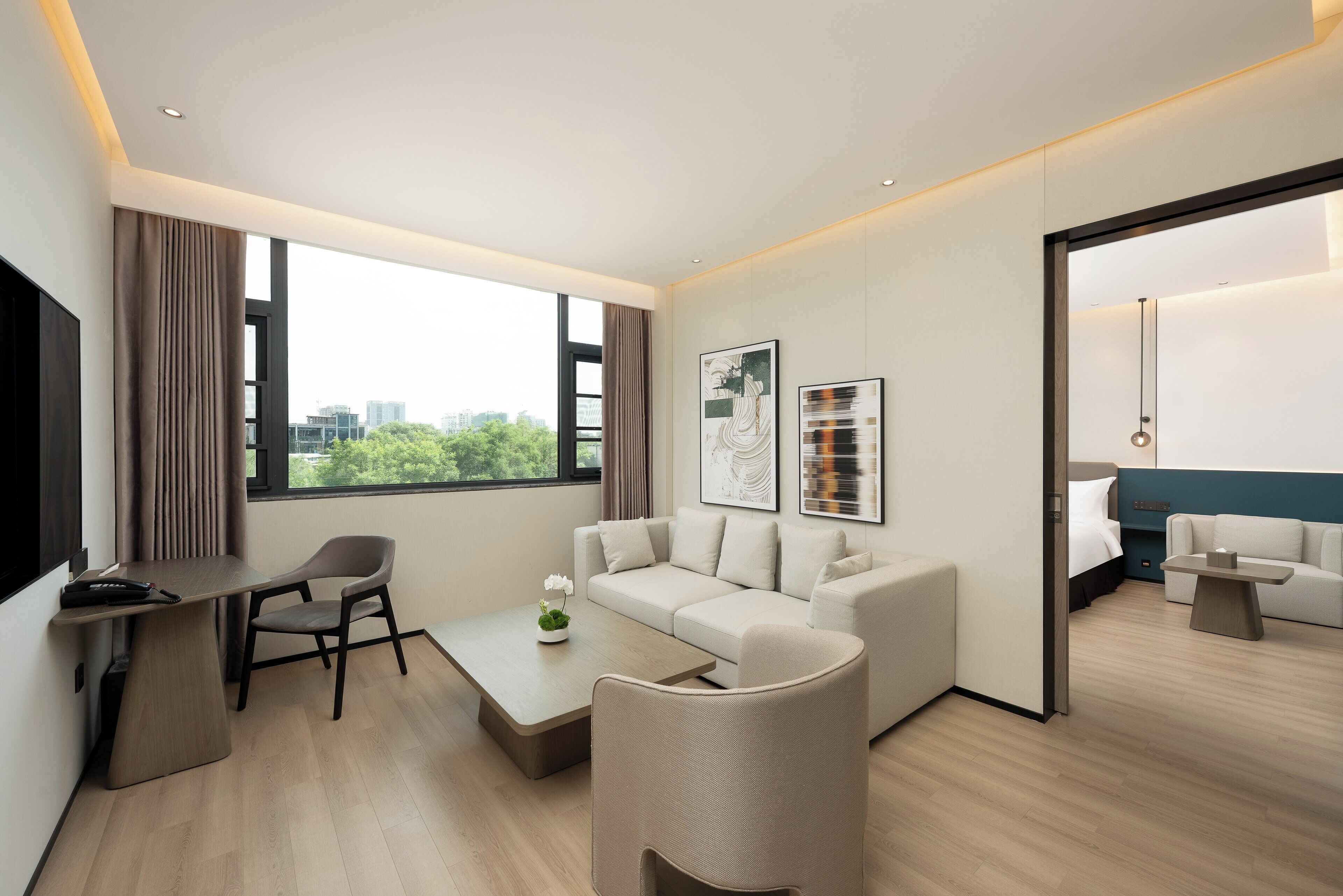 Down duvets, minibar, in-room safe, desk