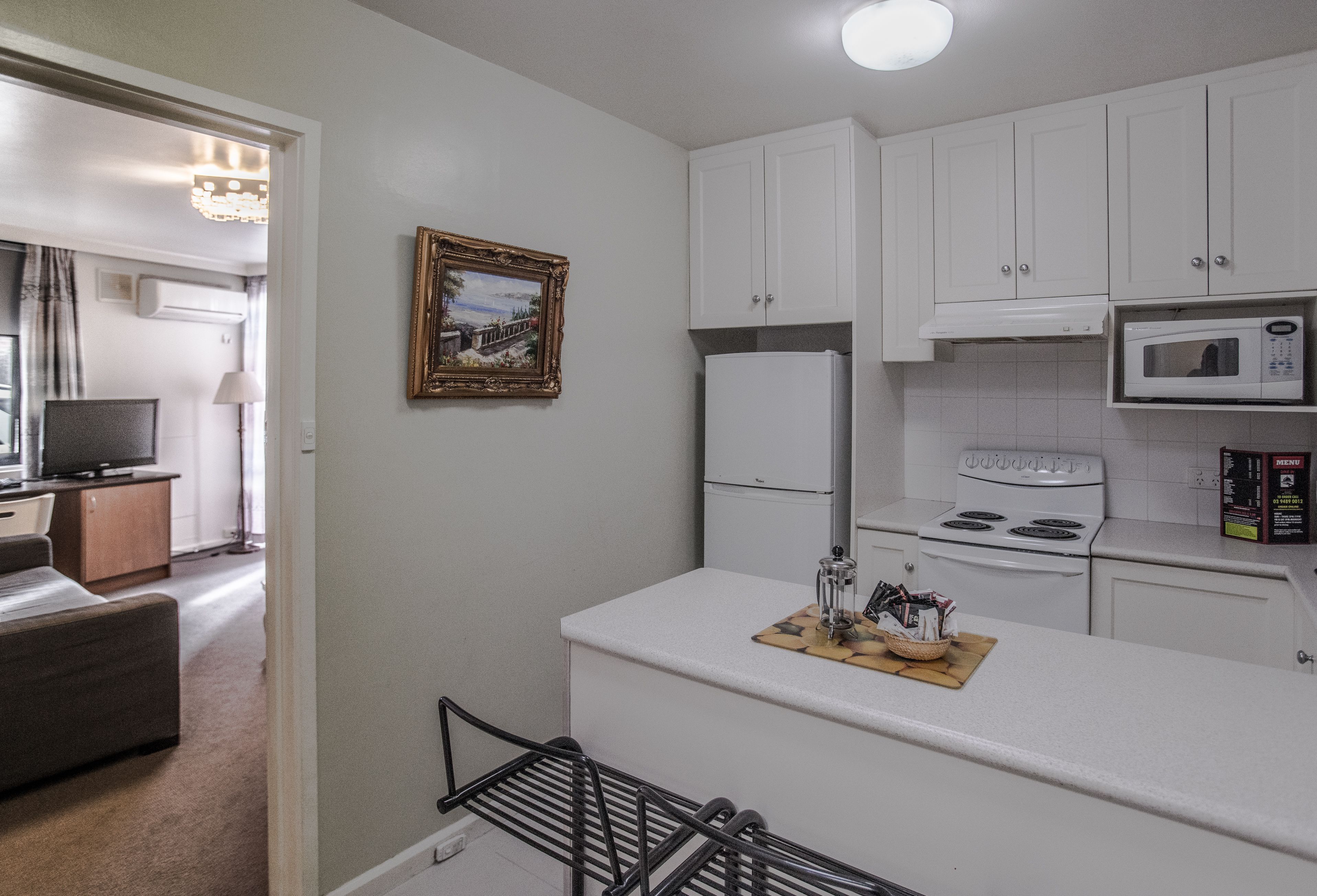 Standard Two Bedroom Apartment | Private kitchen | Fridge, microwave, stovetop, coffee/tea maker