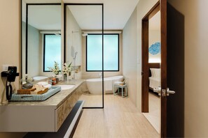 Nature Villa | Bathroom | Free toiletries, hair dryer, bathrobes, slippers -  Discovery Coron (Coron)