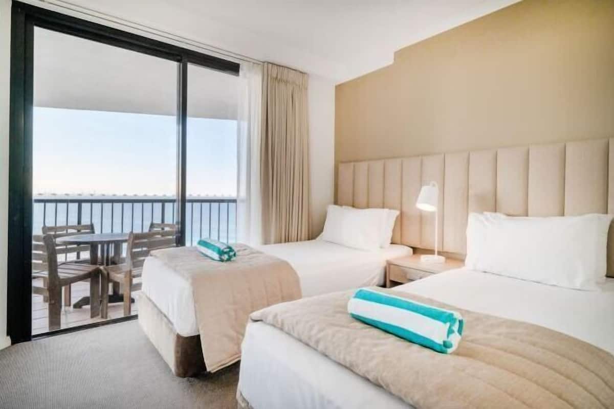 2 bedrooms, in-room safe, soundproofing, iron/ironing board