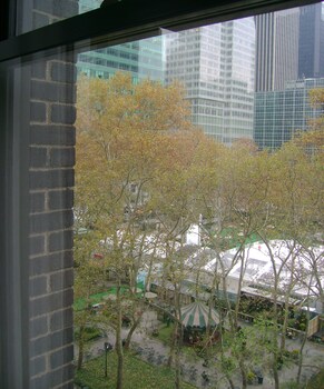 View from property looking out at The Bryant Park Hotel