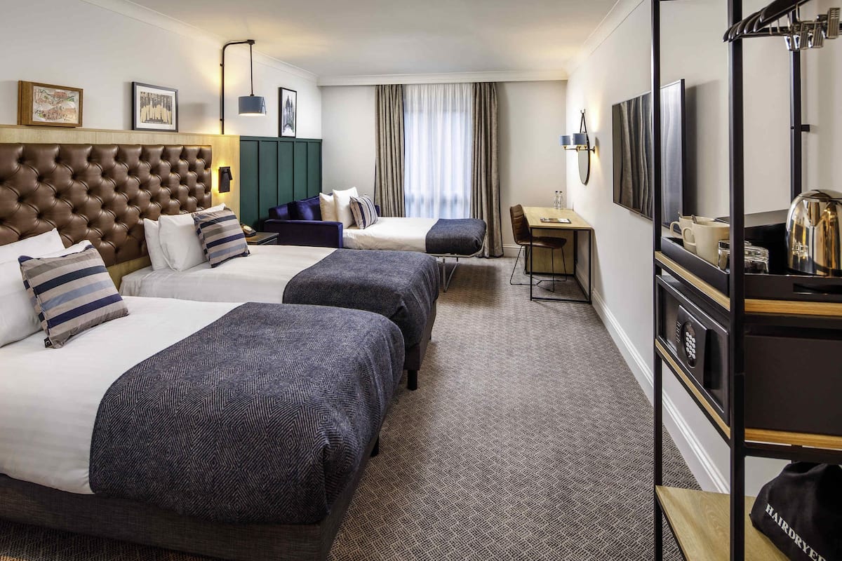 privilege, family room, multiple beds | desk, laptop workspace, blackout curtains, iron/ironing board